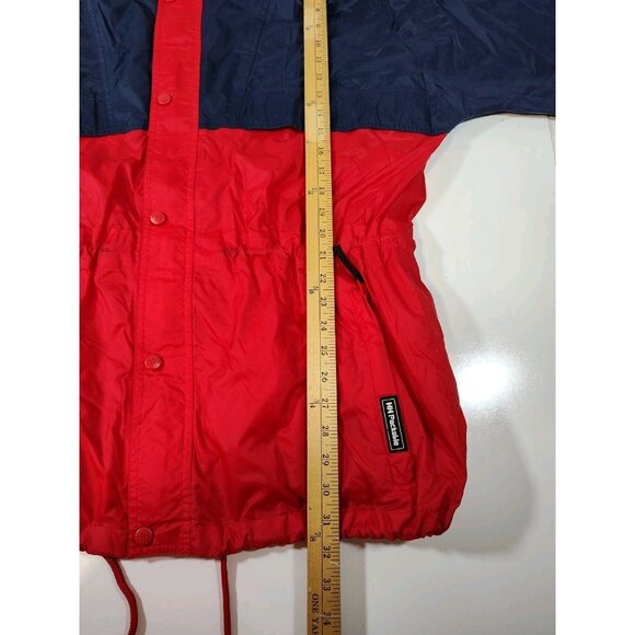 Helly Hansen Hooded Packable Rain Jacket Mens L Vented Full Zip Red Blue Vintage - Picture 8 of 10